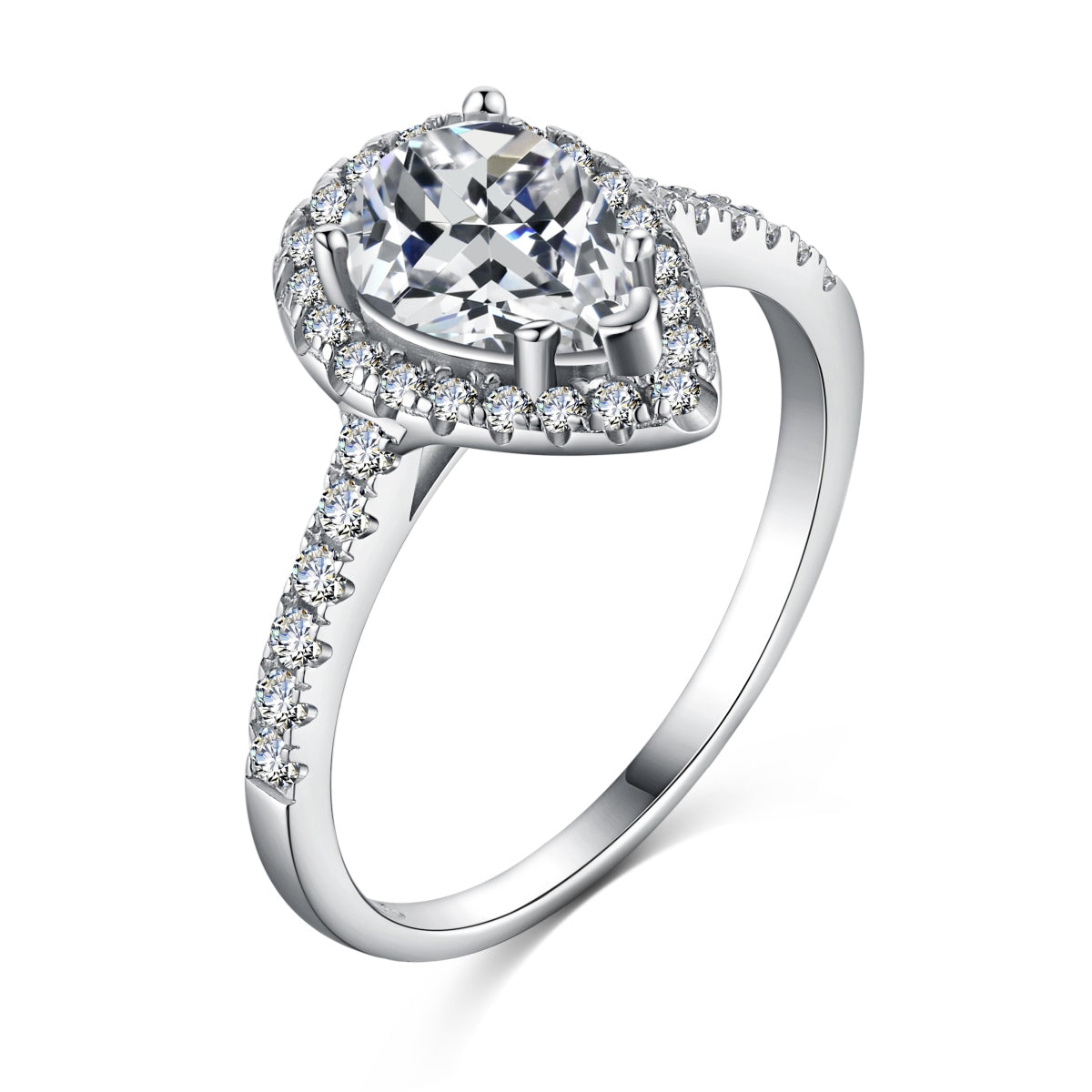 [LORA]1.0 Carat Luxurious Resplendent Water Drop Shape Wedding Ring