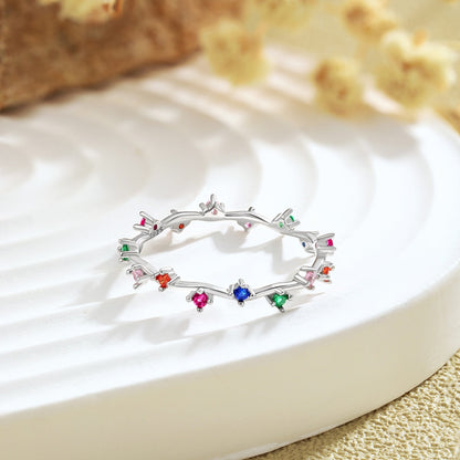 [LORA]Radiant Colorful Round Cut Daily Ring