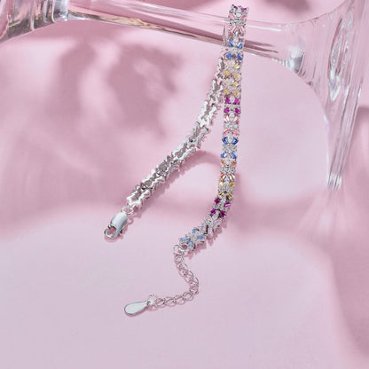 [LORA]Radiant Colorful Emerald Cut Party Bracelet