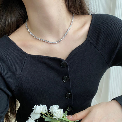 [LORA]Ornate Heart Cut Tennis Necklace