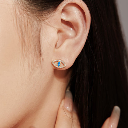 [LORA]Blue Devil Eyes Hollow Stud Earrings
