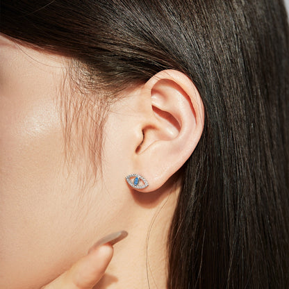 [LORA]Blue Devil Eyes Hollow Stud Earrings