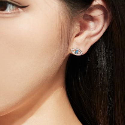[LORA]Blue Devil Eyes Hollow Stud Earrings