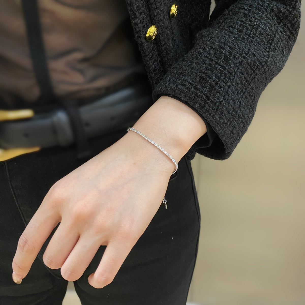 [LORA]Elegant Emerald Cut Daily Bracelet