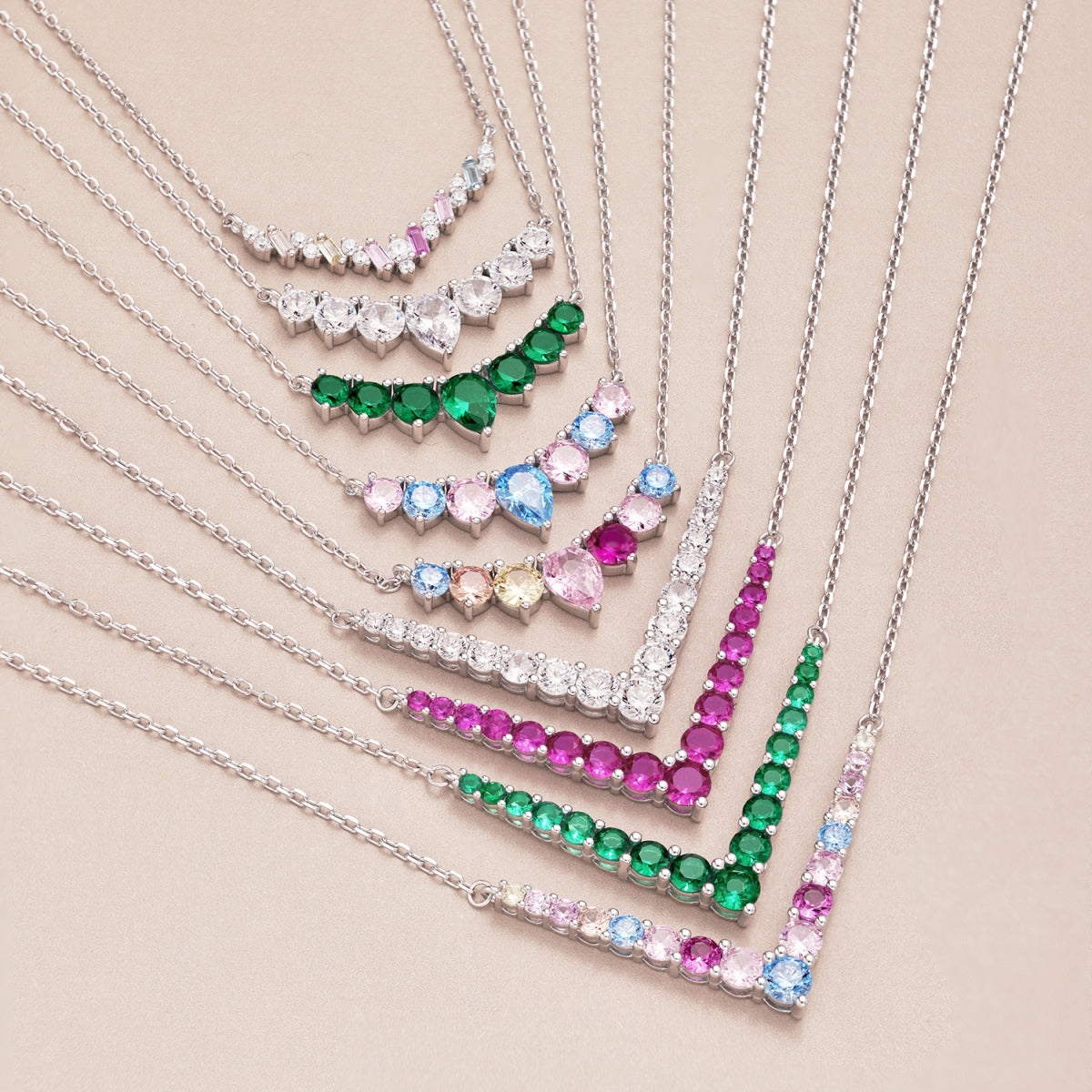 [LORA]Dainty Colorful Heart Necklace