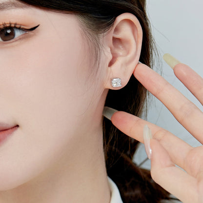 [LORA]1.0 Carat Radiant Princess Cut Wedding Earrings