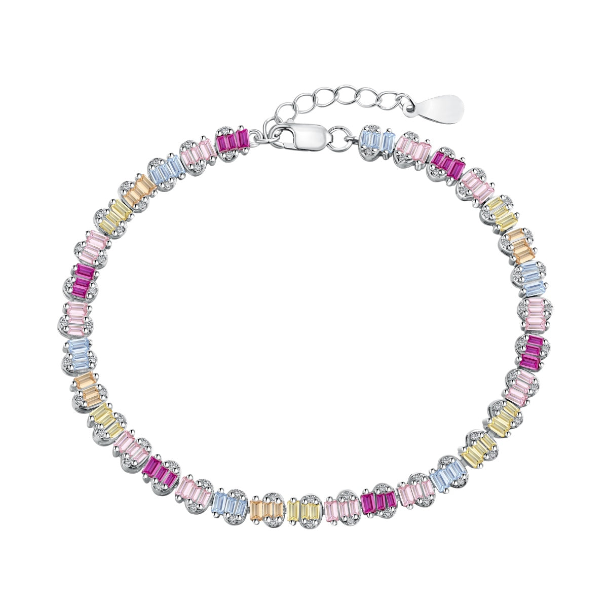 [LORA]Delicate Colorful Emerald Cut Party Bracelet