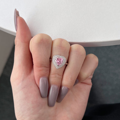 [LORA]Delicate Ebullient Heart Shape Wedding Ring
