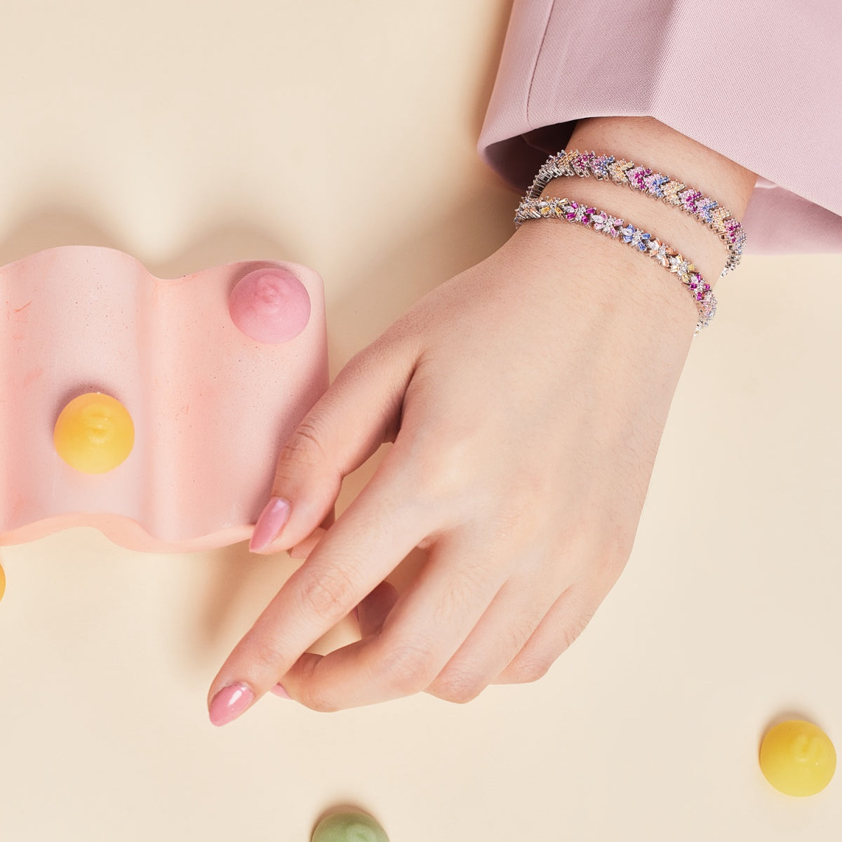 [LORA]Ornate Sparkling Round Cut Party Bracelet