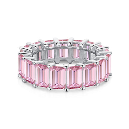 [LORA]0.75 Carat Elegant Emerald Cut Tennis Ring