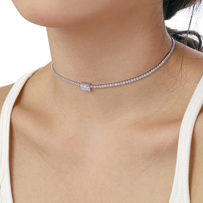 [LORA]2.0 carat Ornate Emerald Cut Necklace