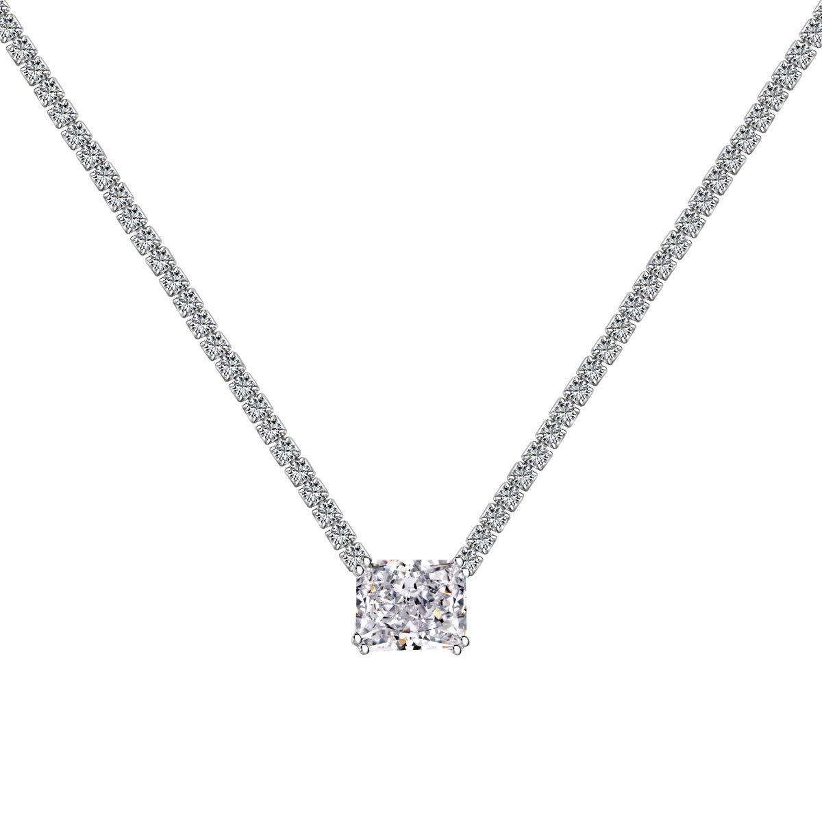 [LORA]4.0 Carat Elegant Radiant Cut Necklace