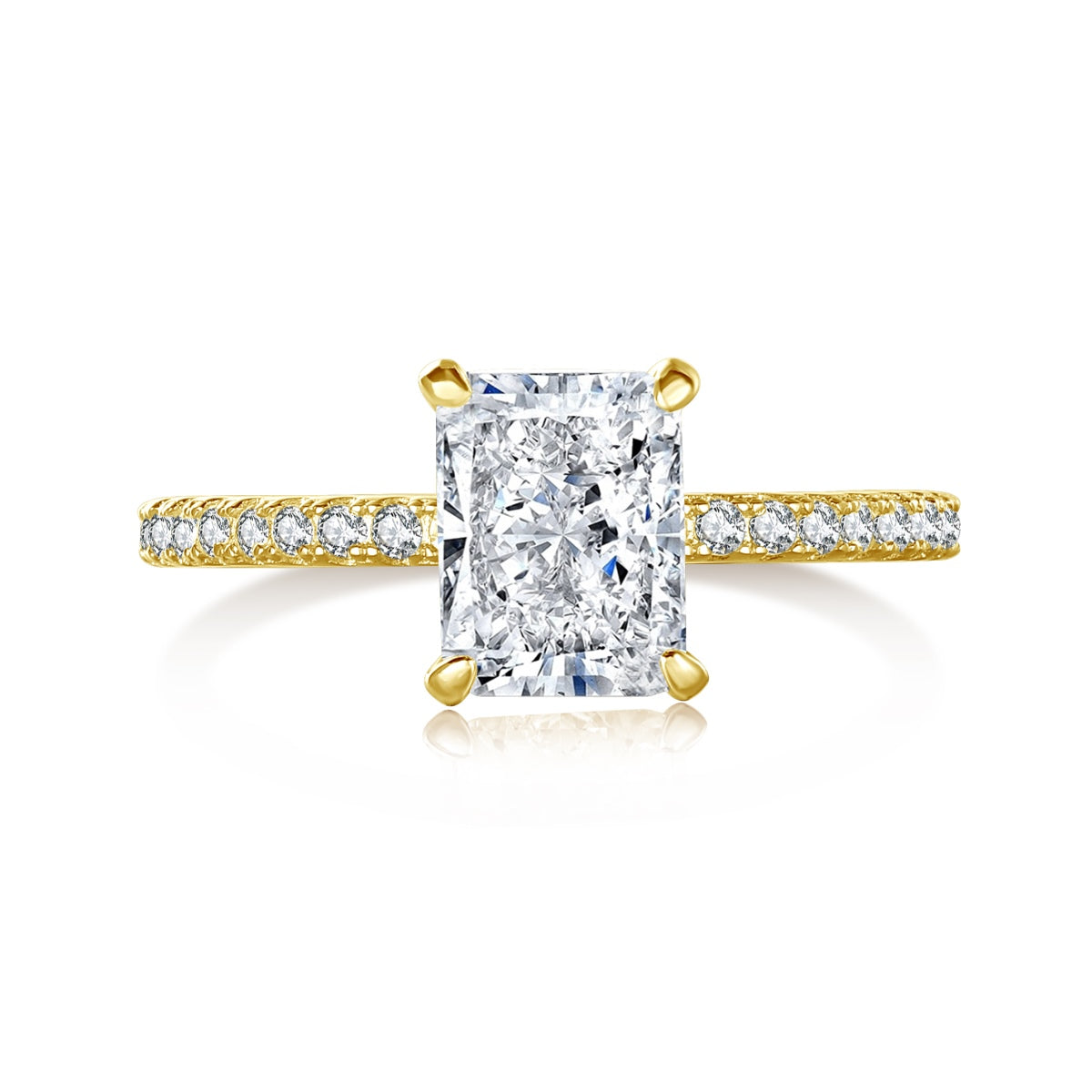 [LORA]2.0 Carat Dazzling Sparkling Radiant Cut Party Ring
