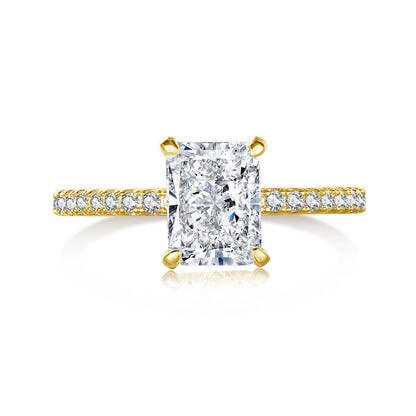 [LORA]2.0 Carat Dazzling Sparkling Radiant Cut Party Ring