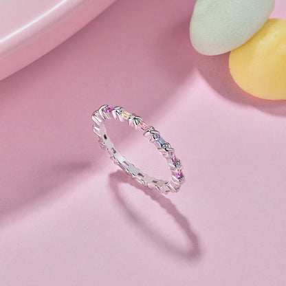 [LORA]Charming Colorful Round Cut Daily Ring