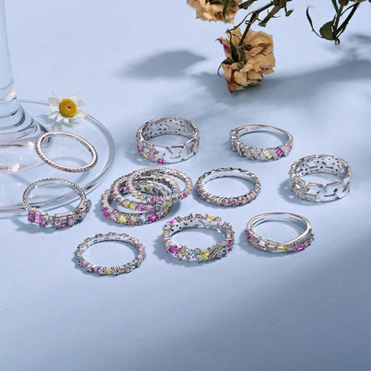 [LORA]Charming Colorful Round Cut Daily Ring