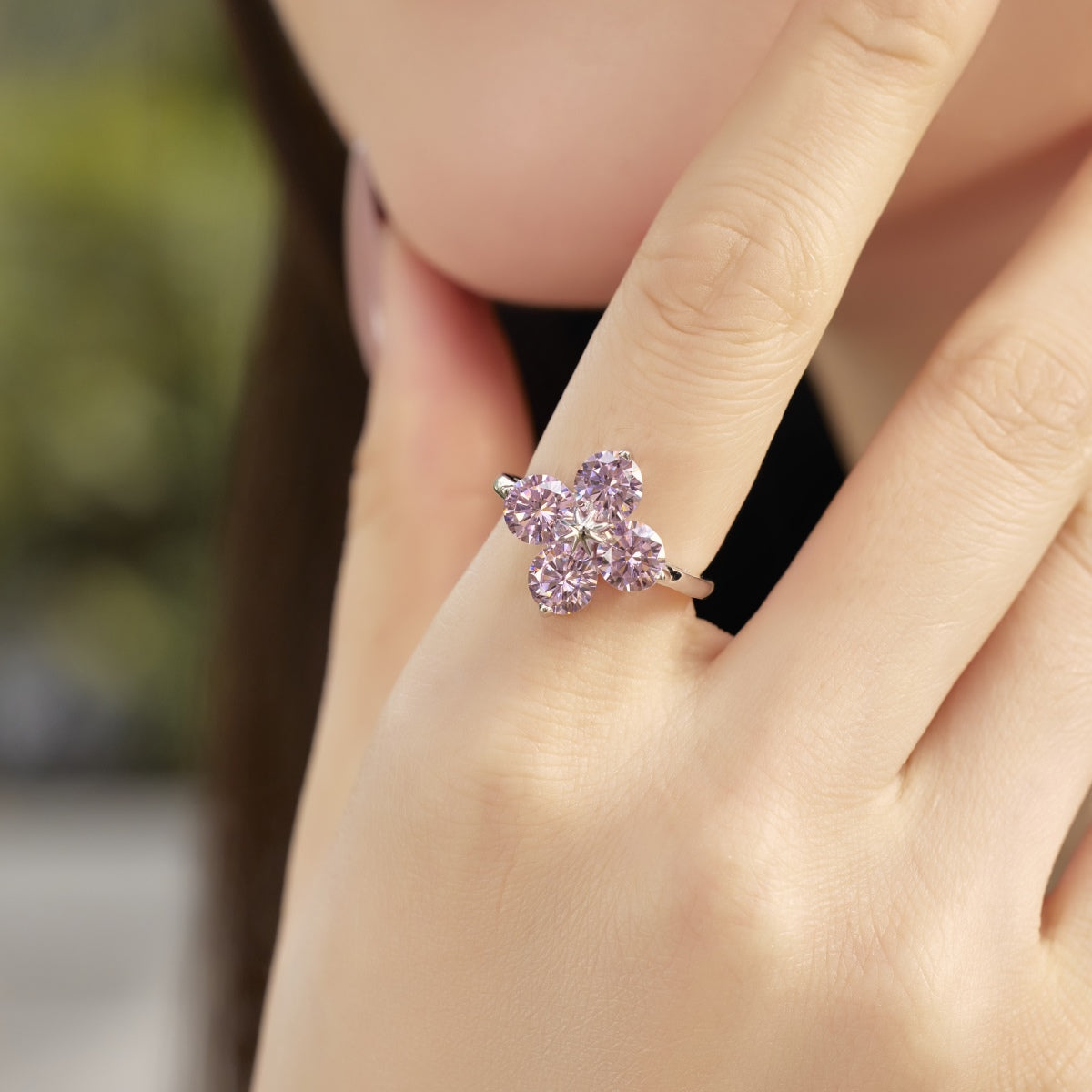 [LORA]Four-Leaf Clover Eight-Pointed Star Ring