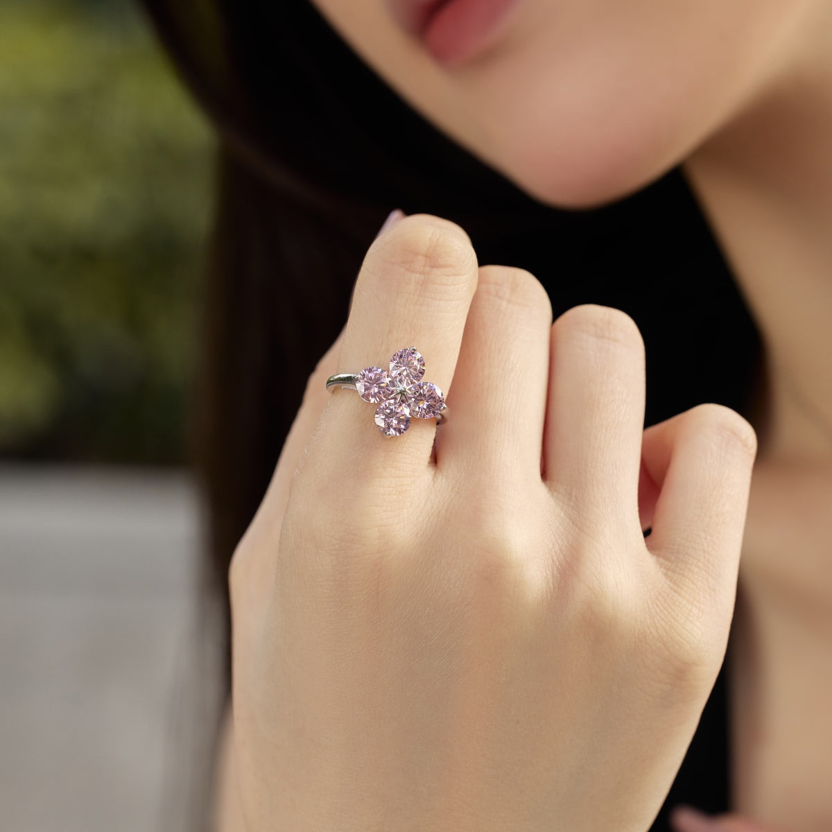 [LORA]Four-Leaf Clover Eight-Pointed Star Ring