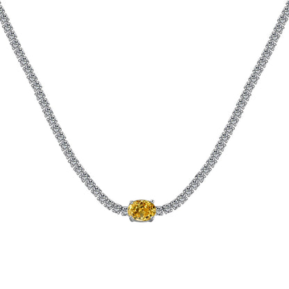 [LORA]1.0 Carat Shining Oval Cut Necklace