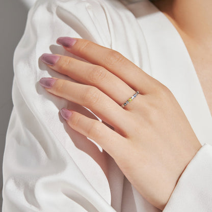 [LORA]Sparkling Vibrant Round Shape Daily Ring