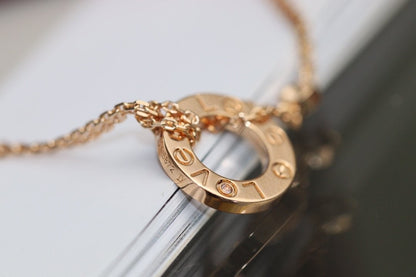 [LORA]LOVE NECKLACE ADJUSTABLE ROSE GOLD 2 DIAMOND