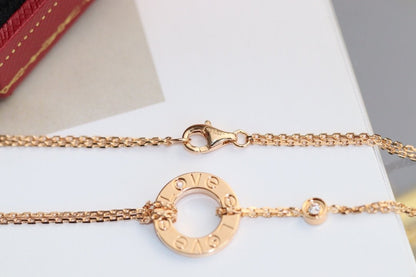 [LORA]LOVE NECKLACE ADJUSTABLE ROSE GOLD 2 DIAMOND