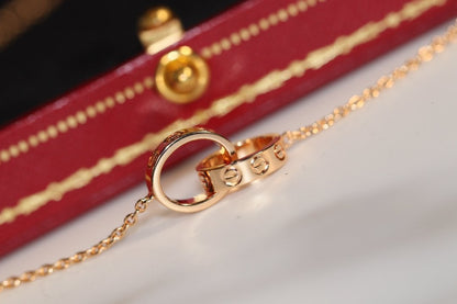 [LORA]LOVE NECKLACE PINK GOLD AND SILVER