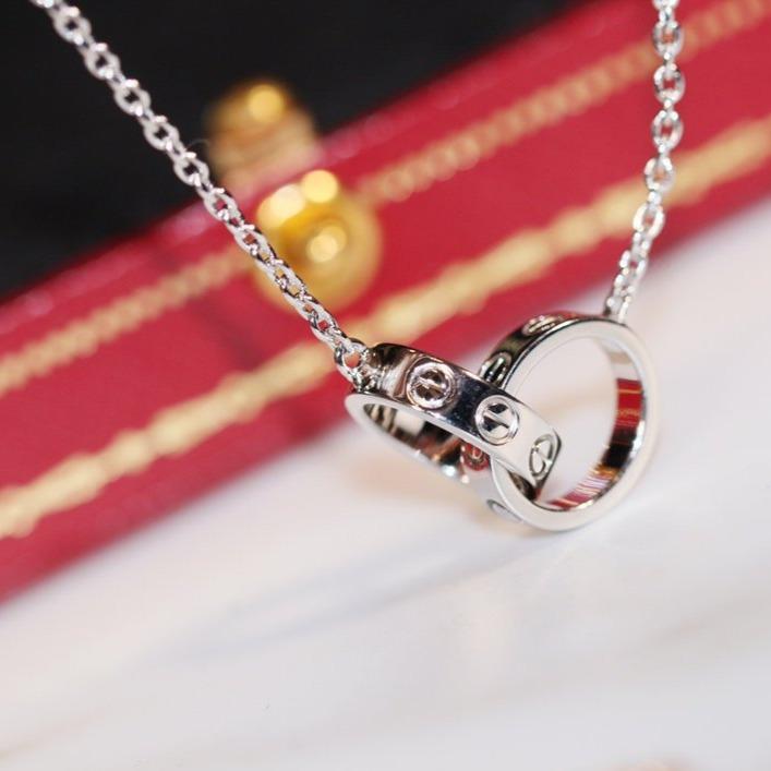 [LORA]LOVE NECKLACE PINK GOLD AND SILVER