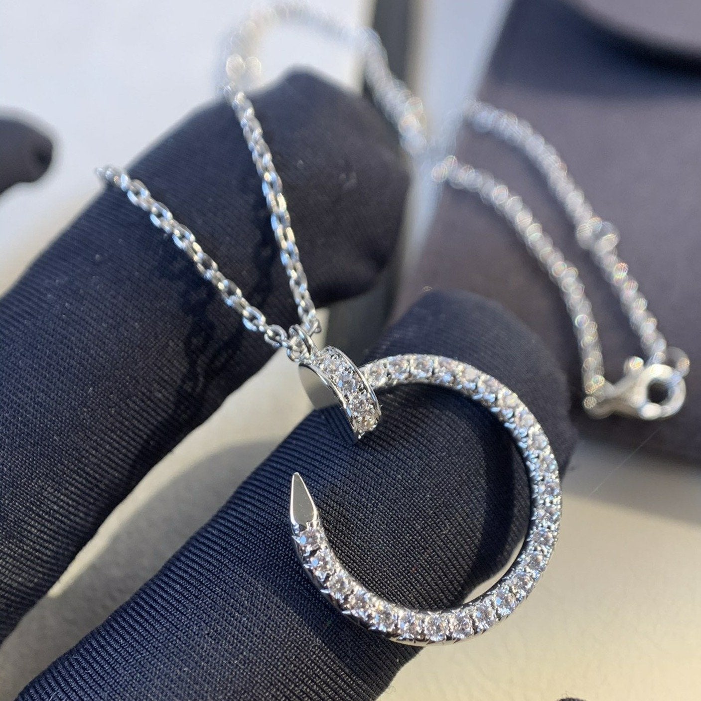 [LORA]JUSTE NECKLACE SILVER DIAMONDS