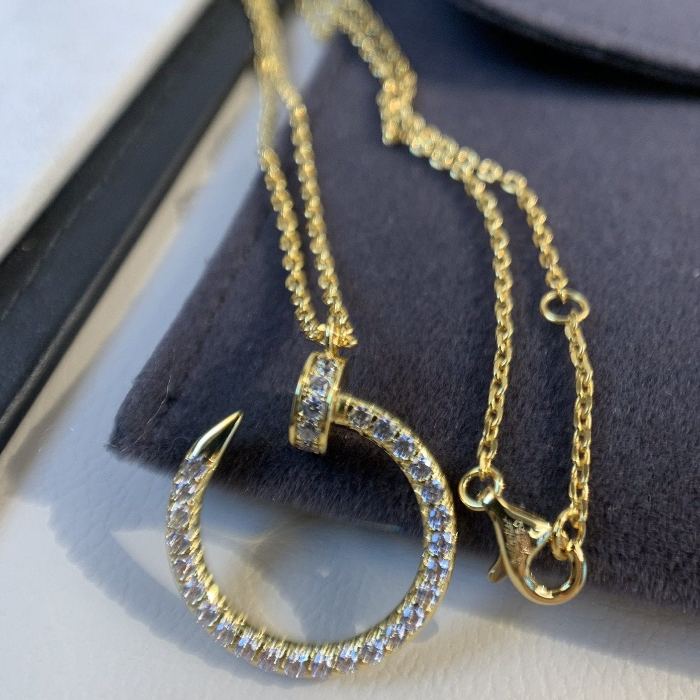 [LORA]JUSTE NECKLACE GOLD DIAMONDS