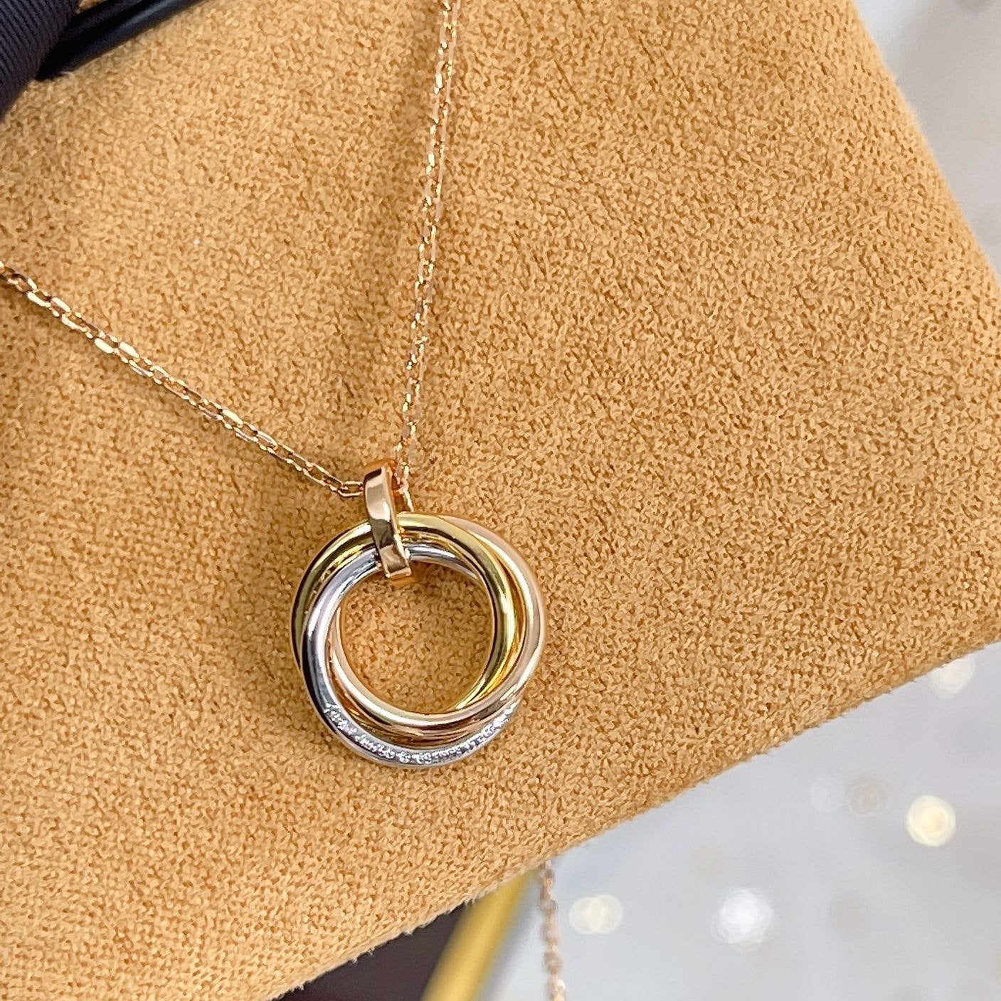 [LORA]TRINITY NECKLACE SILVER GOLD PINK GOLD DIAMONDS