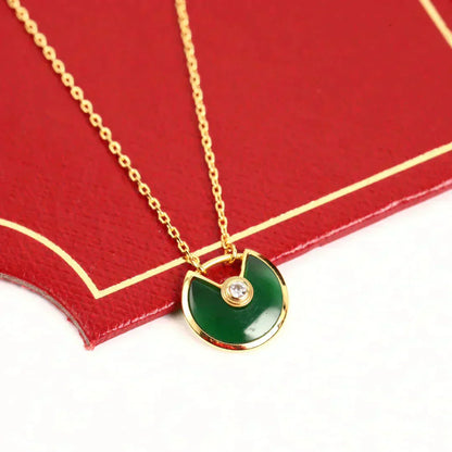 [LORA]AMULETTE GOLD MALACHITE NECKLACE