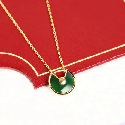 [LORA]AMULETTE GOLD MALACHITE NECKLACE