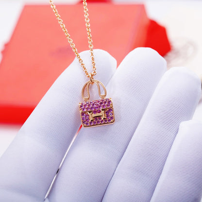 [LORA]CONSTANCE PEDANT PURPLE DIAMOND NECKLACE