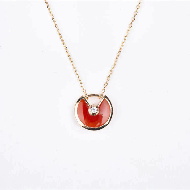 [LORA]AMULETTE GOLD CARNELIAN ONYX NECKLACE