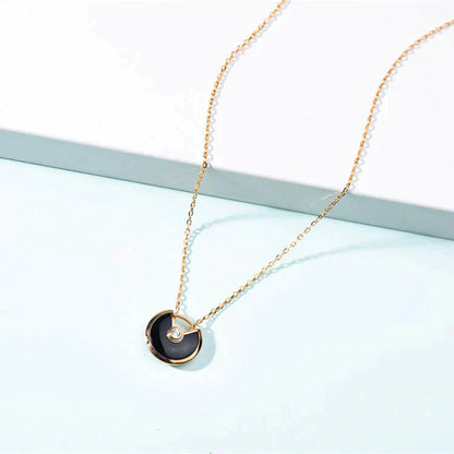 [LORA]AMULETTE GOLD CARNELIAN ONYX NECKLACE
