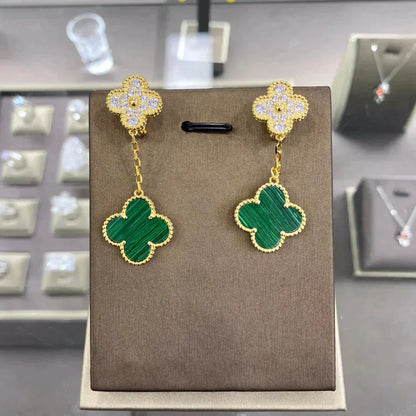 [LORA]CLOVER  2 MOTIFS  DIAMOND  EARRINGS (MULTIPLE CHOICESç´