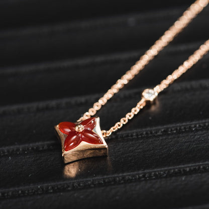 [LORA]STAR NECKLACE PINK GOLD 1 DIAMOND