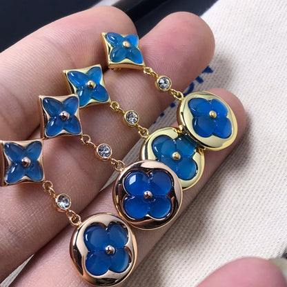 [LORA]STAR AND SUN AGATE DIAMOND EARRINGS