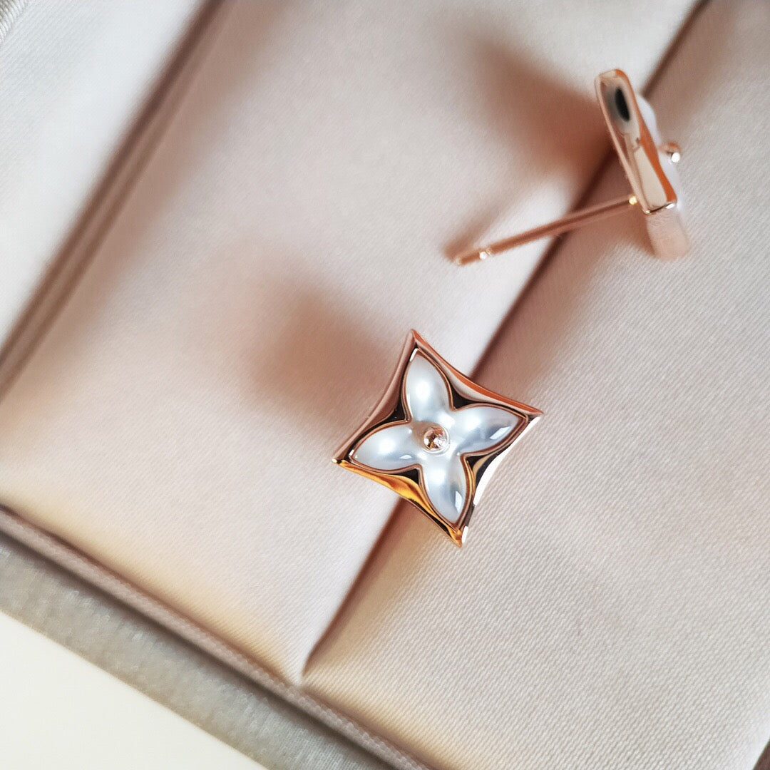 [LORA]STAR MOP PINK GOLD EARRINGS