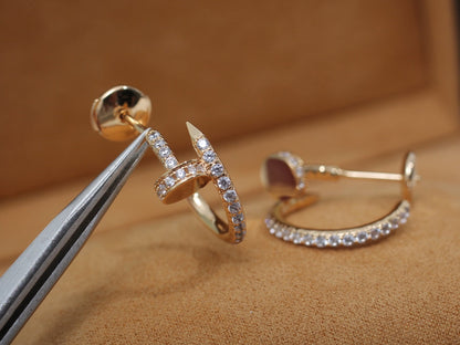 [LORA]JUSTE EARRINGS 12.75MM PINK GOLD DIAMOND