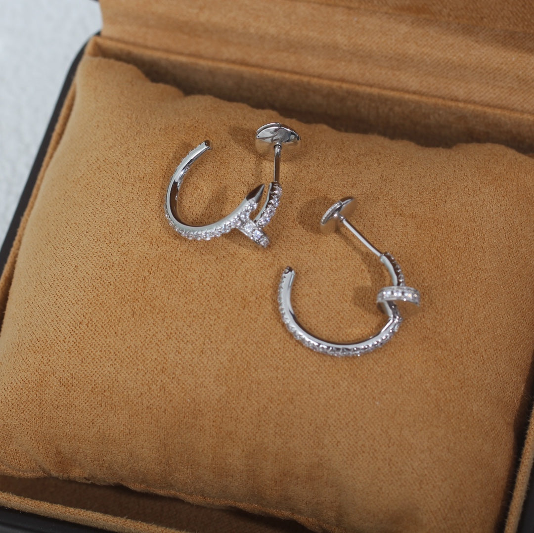 [LORA]JUSTE EARRINGS 12.75MM SILVER DIAMOND