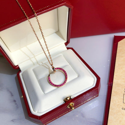 [LORA]JUSTE NECKLACE GOLD RED DIAMONDS