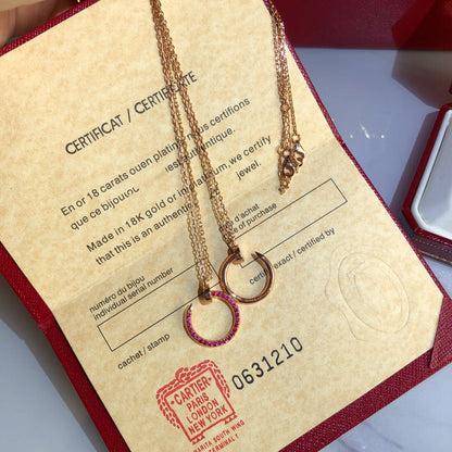 [LORA]JUSTE NECKLACE GOLD RED DIAMONDS