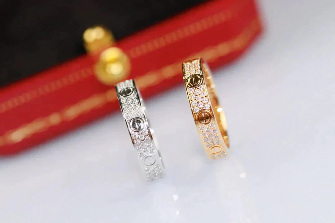 [LORA]LOVE RING 3.6MM DIAMOND PAVED