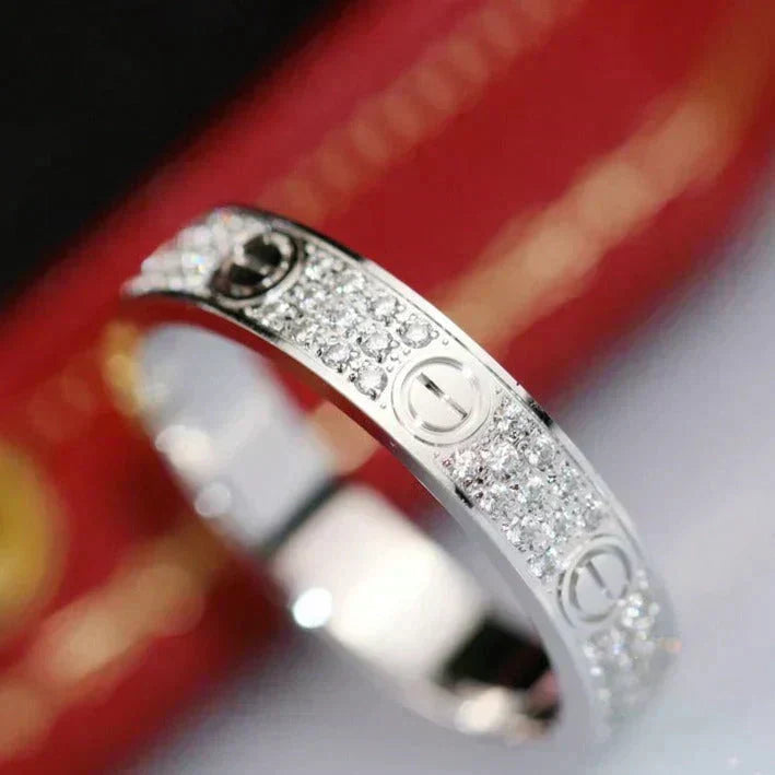 [LORA]LOVE RING 3.6MM DIAMOND PAVED