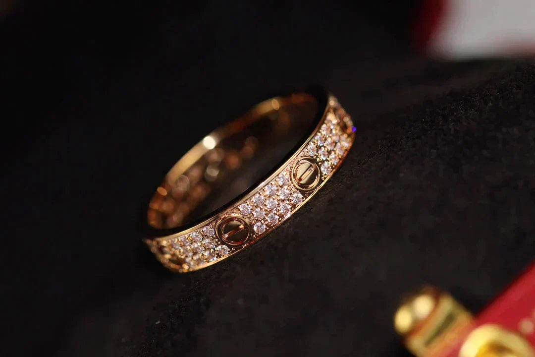 [LORA]LOVE RING 3.6MM DIAMOND PAVED