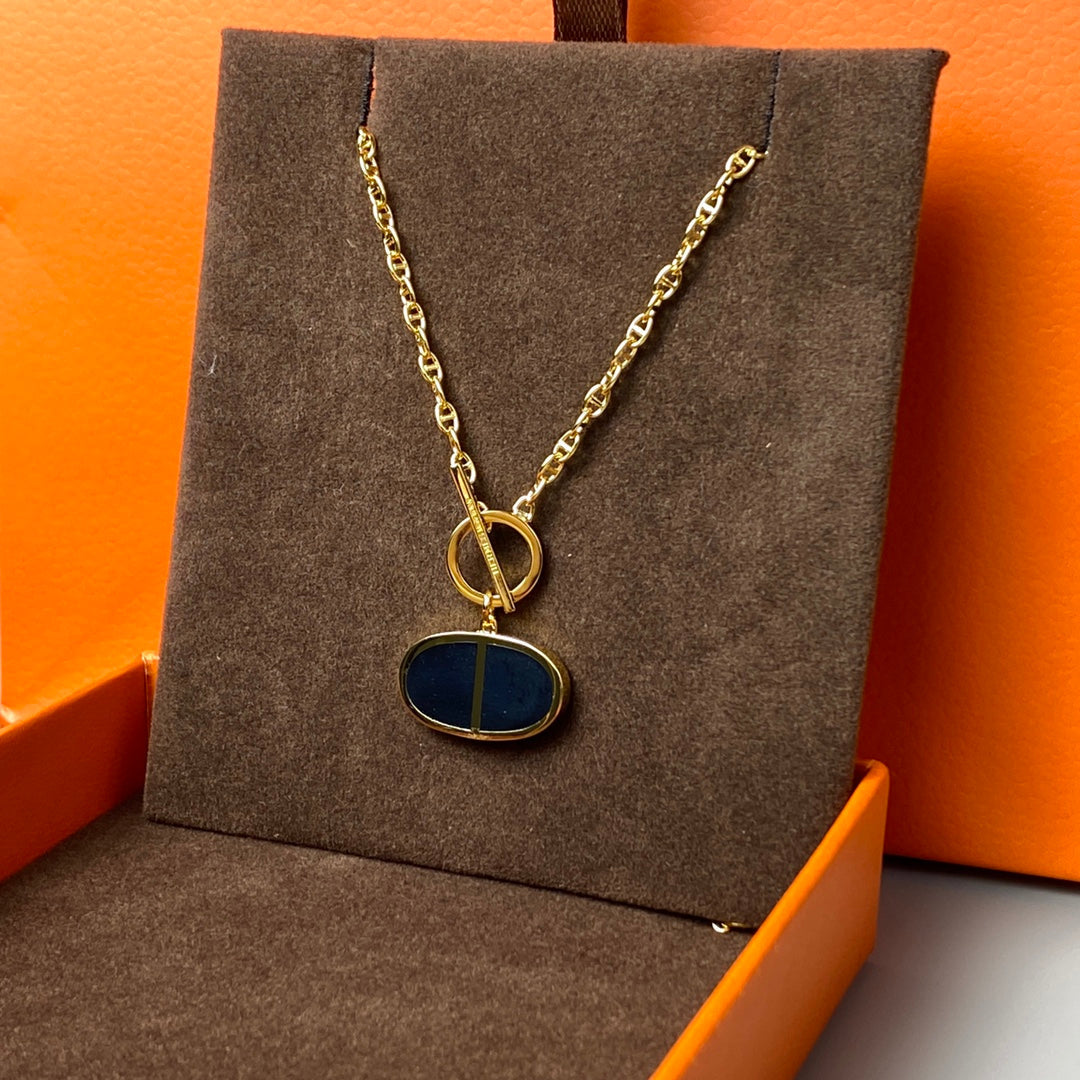 [LORA]CHAINE VERSO BLACK CERAMIC NECKLACE