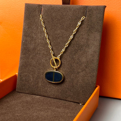 [LORA]CHAINE VERSO BLACK CERAMIC NECKLACE