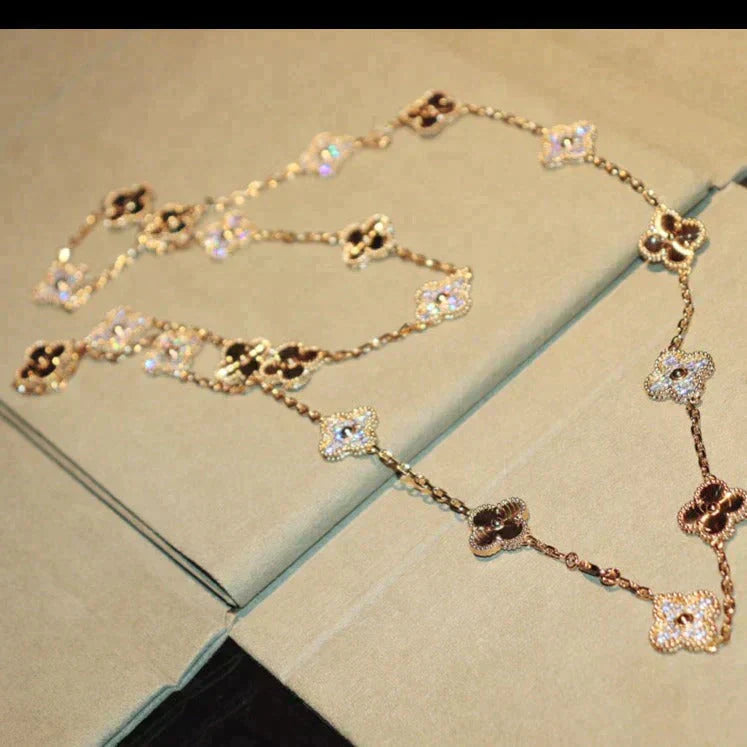 [LORA]CLOVER 20 MOTIFS LASER DIAMOND NECKLACE